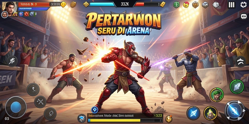 Tangkapan layar gameplay 33ZK menunjukkan pertarungan intens dan grafis menawan.
