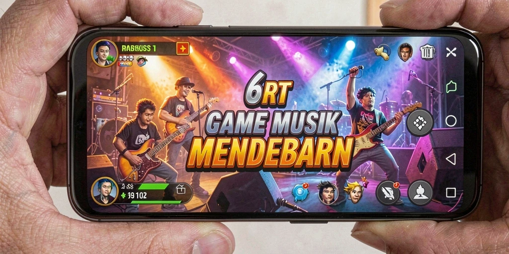 Tangkapan layar 6RT menunjukkan gameplay musik yang seru dan interaktif.