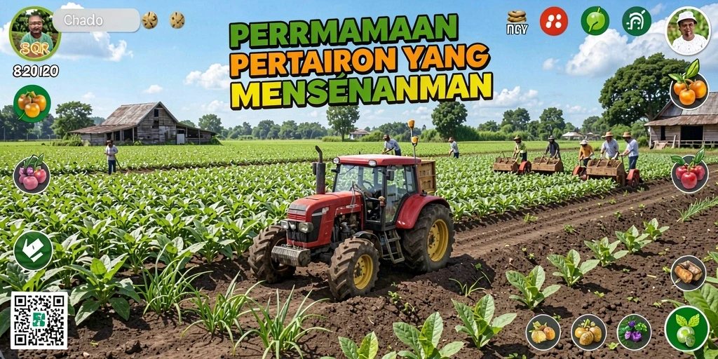 Tampilan screenshot 8QR menampilkan kebun cantik dengan berbagai tanaman.