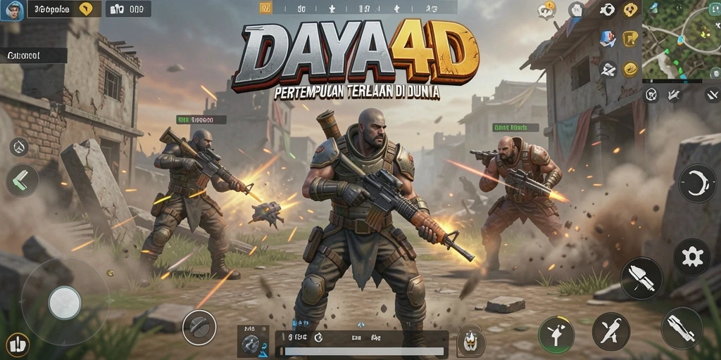 Tampilan gameplay mendebarkan di DAYA4D dengan aksi Battle Royale yang intens.