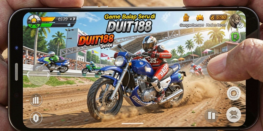 Tampilan gameplay seru dalam balapan cepat di DUIT188.