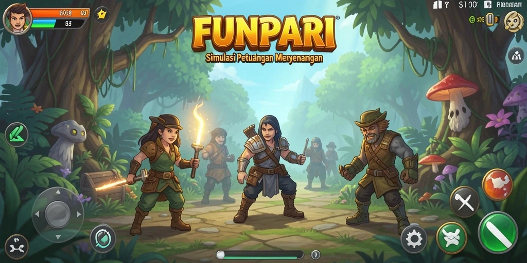 Tampilan gameplay seru di dunia simulasi FUNPARI.