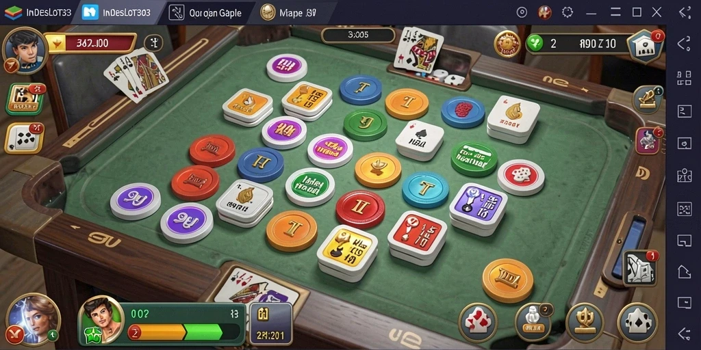 Tampilan gameplay seru Gaple di INDESLOT303.