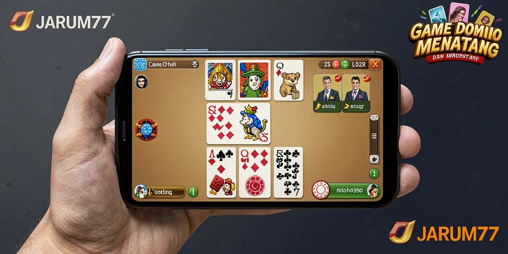 Tangkapan layar JARUM77 menampilkan gameplay seru domino.