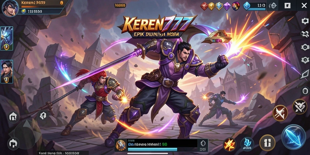 Screenshot gameplay MOBA KEREN777 yang mendebarkan.