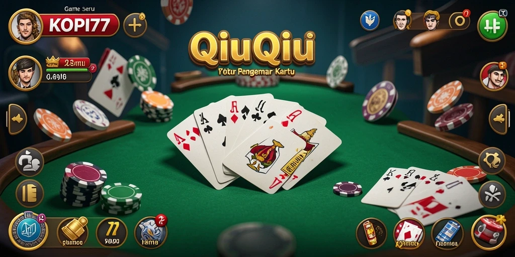 Screenshot gameplay KOPI77 menampilkan aksi seru permainan QiuQiu.