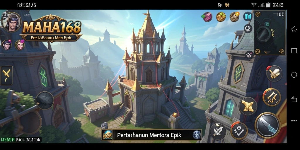 Tampilan gameplay menakjubkan dari MAHA168 dalam kategori Tower Defense.