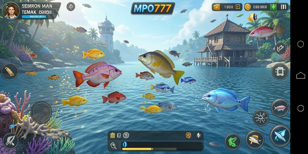 Tampilan gameplay MPO777 dengan aksi menembak ikan yang menarik.