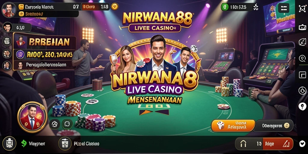 Tampilan gameplay NIRWANA88 dalam aksi Live Casino yang mendebarkan.