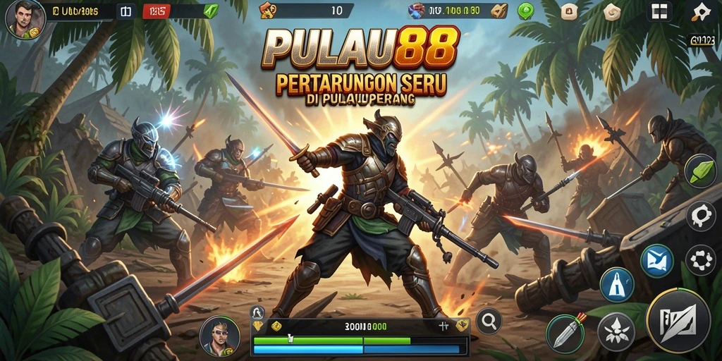 Tampilan dinamis pertarungan dalam game PULAU88.
