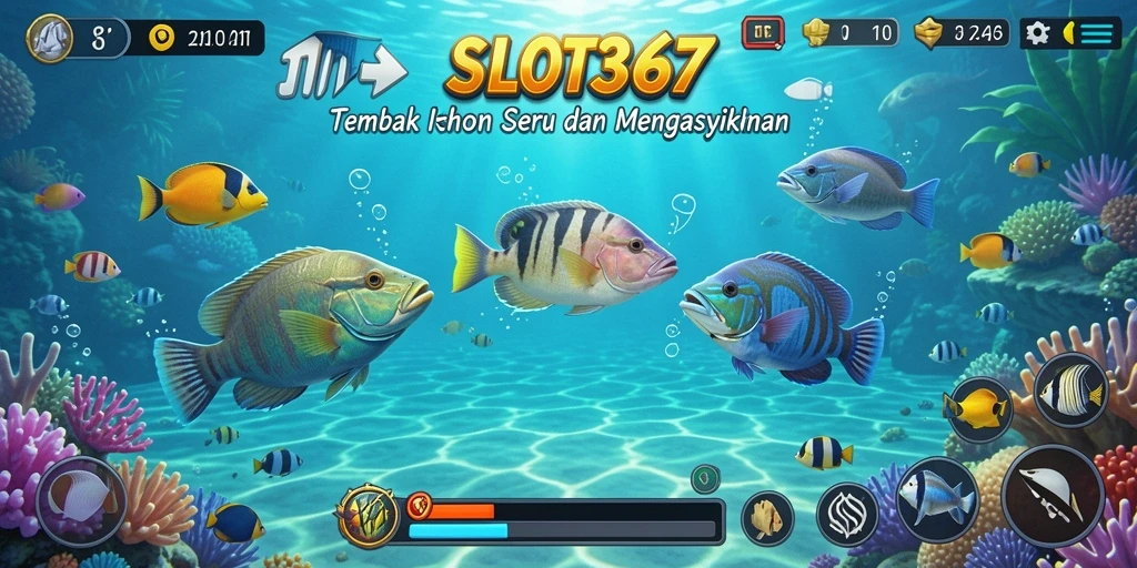 Tangkapan layar menunjukkan aksi seru dalam permainan Tembak Ikan.