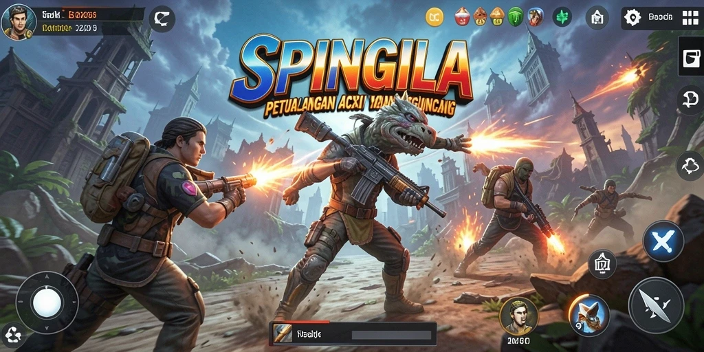 Screenshot gameplay SPINGILA menampilkan aksi yang mendebarkan.
