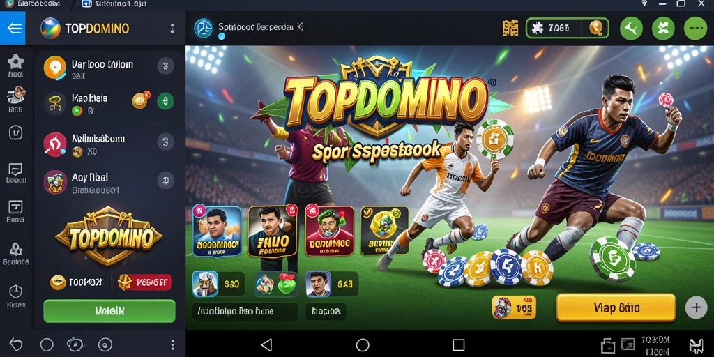 Tampilan screenshot gameplay menampilkan antarmuka taruhan di TOPDOMINO