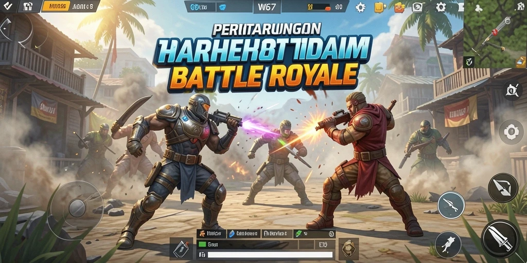 Gameplay W67 yang seru dalam mode Battle Royale.
