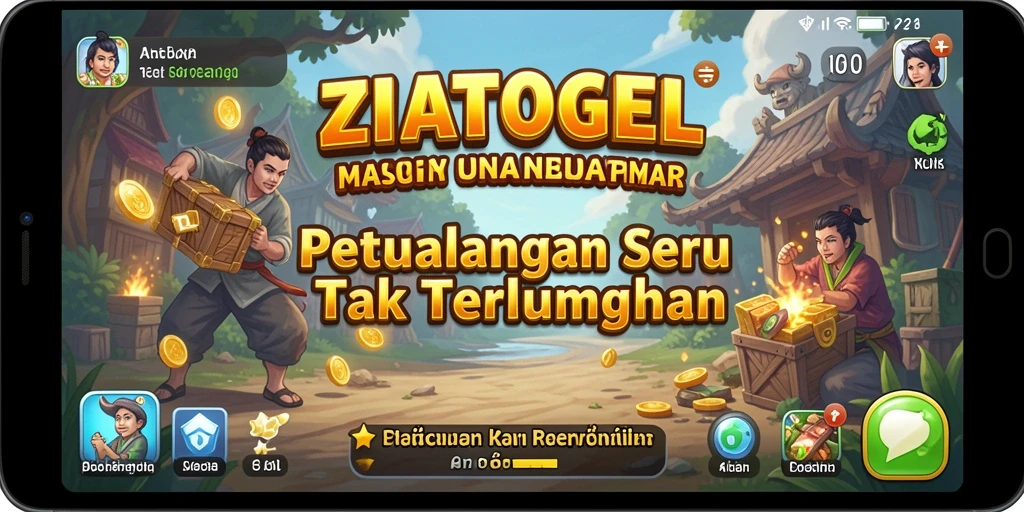 Tampilan gameplay ZIATOGEL yang penuh warna dan mendebarkan.