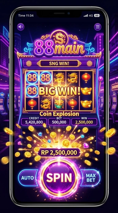 Tampilan antarmuka aplikasi 88main yang sederhana dan efektif.